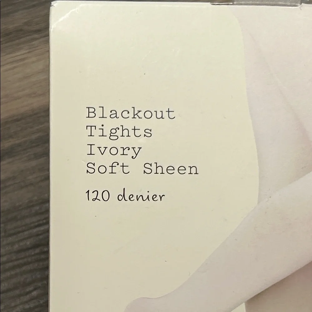 NWT Soft Ivory Sheen Blackout Tights